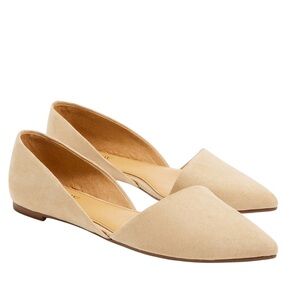 J. Crew D’Orsay suede leather nude tan pointed flats size 9.5 like new condition